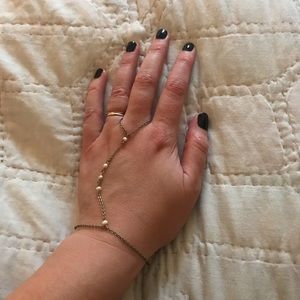 Ring bracelet pearl accents